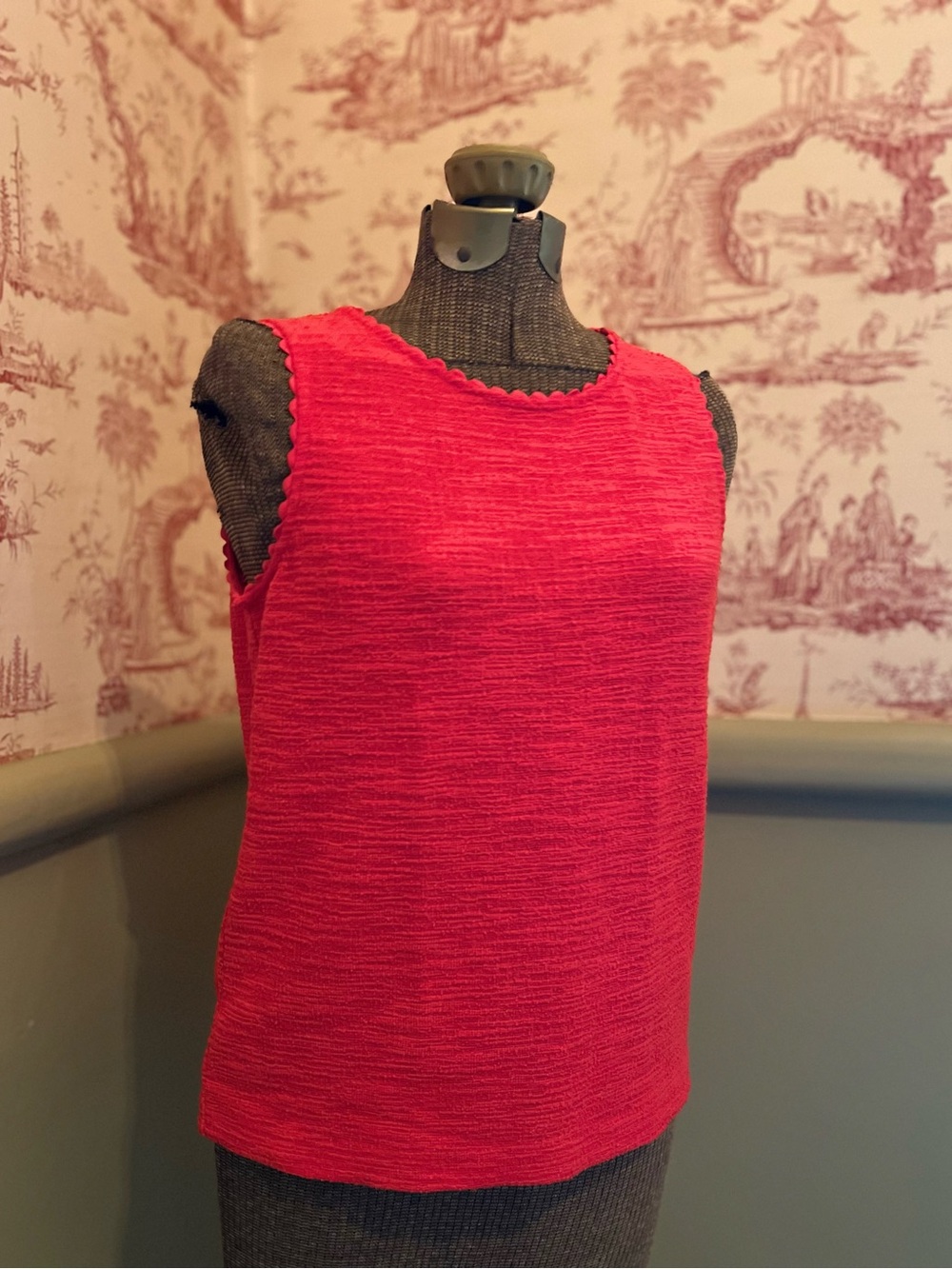 Red Scoop Neck Sleeveless Tank J Crew S